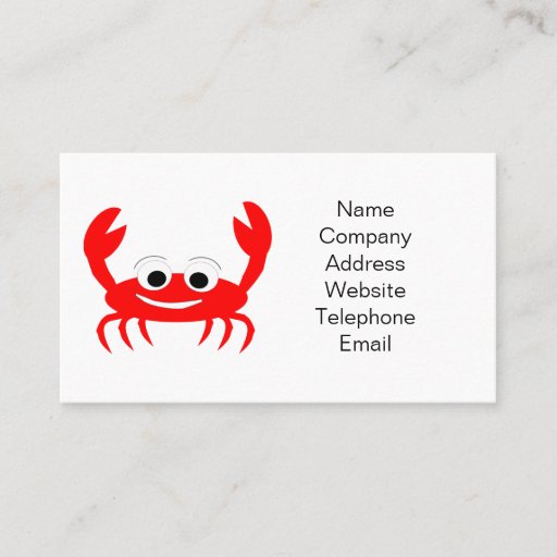 Customizable Crab Business Card