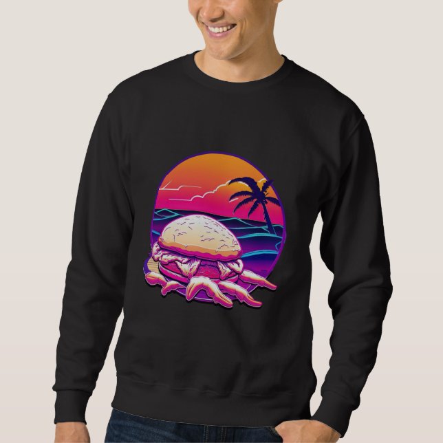 Crab Cakes Synthwave 80s Retrowave Aesthetic Sweatshirt (Front)