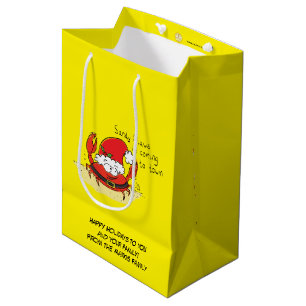 Crab Christmas Beach Tropical Funny Medium Gift Bag