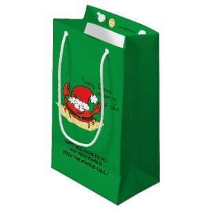 Crab Christmas Beach Tropical Funny Small Gift Bag