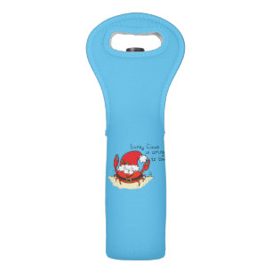 Crab Christmas Tropical Funny Wine Bag