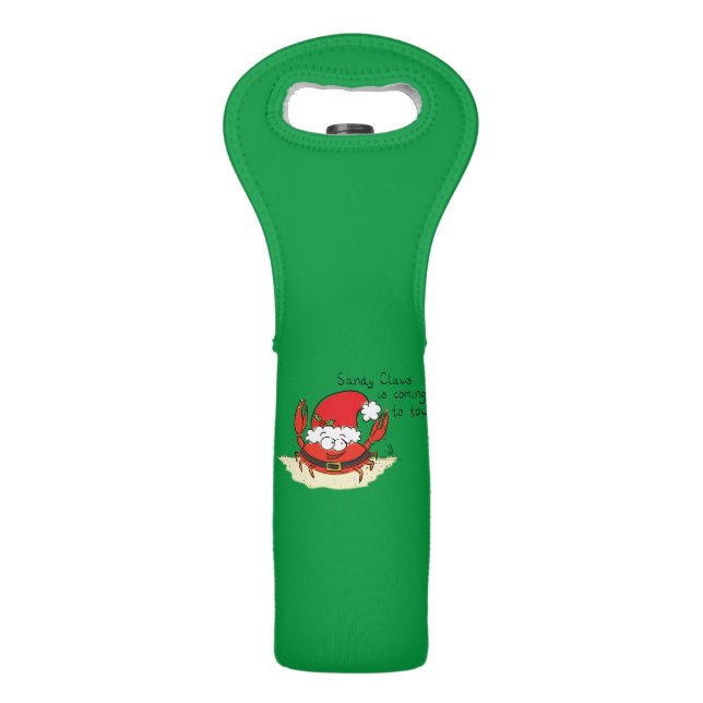 Crab Christmas Tropical Funny Wine Bag (Front)