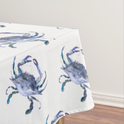 Crab Coastal Beach House Blue Tablecloth