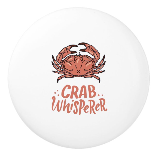 Crab Crabbing Ceramic Knob (Front)