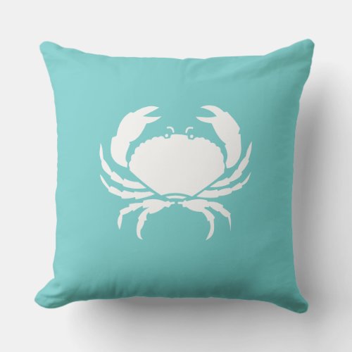 CRAB  crabby  teal sea blue pillow