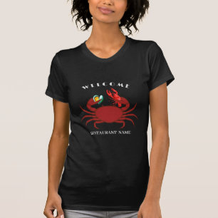 crab crawfish clam seafood welcome restaurant logo T-Shirt