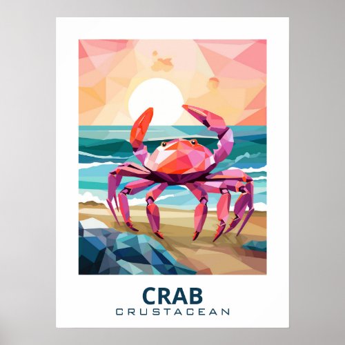 Crab crustacean Artwork for Nature Enthusiasts Poster