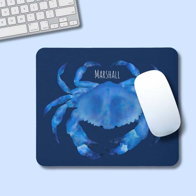 Crab Crustacean Beach Mouse Pad (blue crab mouse mat)