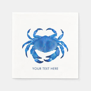 Crab Crustacean Ocean Beach Theme Napkins