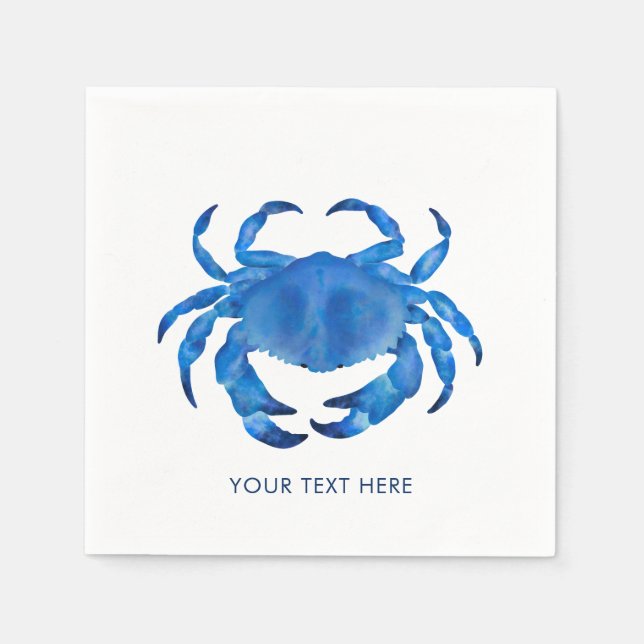 Crab Crustacean Ocean Beach Theme Napkins (Front)