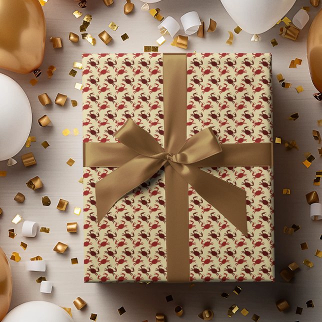Crab Crustacean Ocean Sea Pattern  Wrapping Paper (Creator Uploaded)