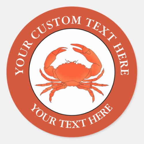 Crab Custom Text Logo Icon 1 12 Classic Round Sticker