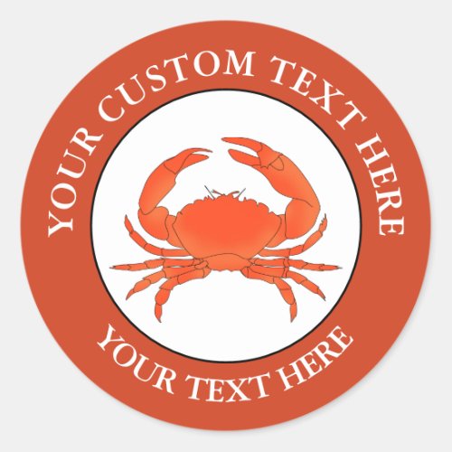 Crab Custom Text Logo Icon 3 Classic Round Sticker