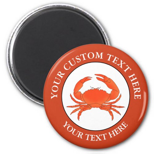 Crab Custom Text Logo Icon Button Magnet