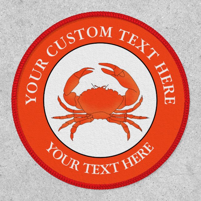Crab Custom Text Logo Icon Patch (Front)