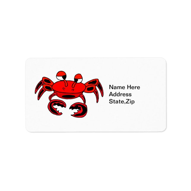 Crab Cute Address Label (Front)