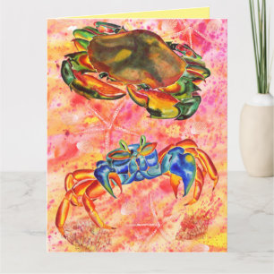Crab design all occasions greeting card