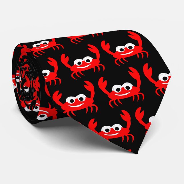 Crab Design Neck Tie (Rolled)
