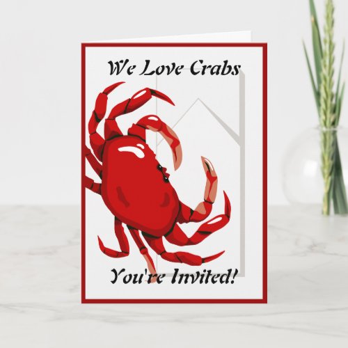 Crab Dinner Invitation Greeting Card