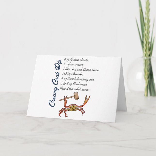 Crab Dip Recipe Card (Front)