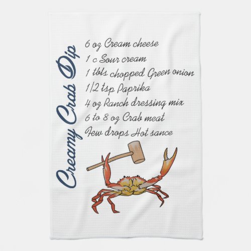 Crab Dip Recipe Kitchen Towel
