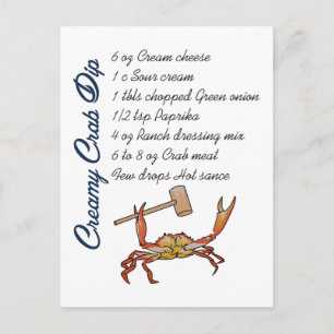 Crab Dip Recipe Postcard