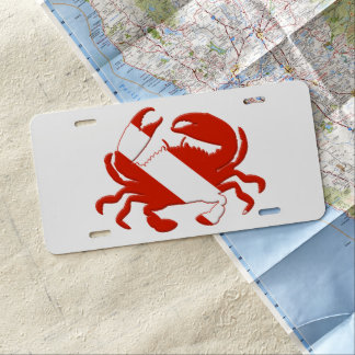 Crab dive silhouette license plate