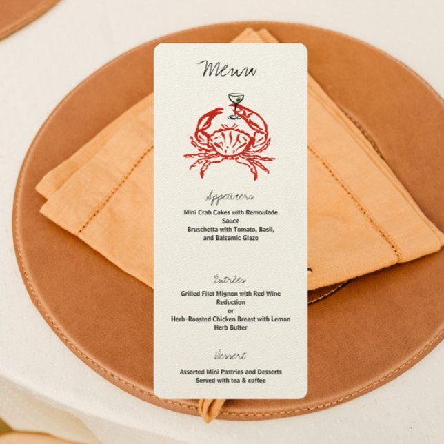 Crab Drawing Crab feast Dinner Party Menu  (Creator Uploaded)