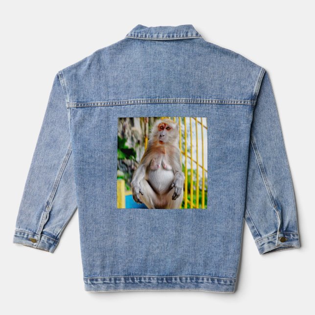 Crab-eating macaque denim jacket (Back)