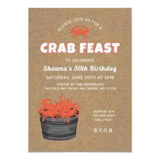 Crab Feast Birthday Party Invitation