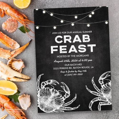 Crab Feast Chalk Invitation