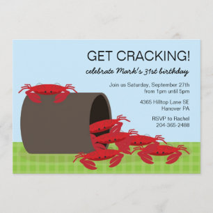Crab feast cookout party invitations