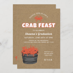 Crab Feast Graduation Party Invitation