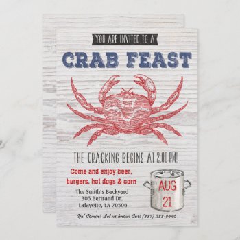 Crab Feast Invitation by PaperandPomp at Zazzle