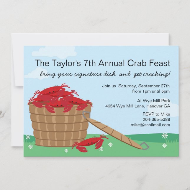 Crab Feast Party Invitation (Front)