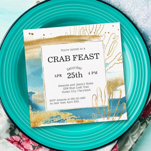 Crab Feast Party Picnic or Dinner Invitation
