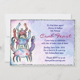 CRAB FEST FEAST Dinner Party Invitation
