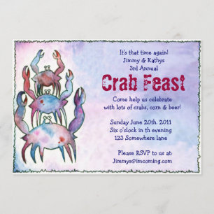 CRAB FEST FEAST Dinner Party Invitation