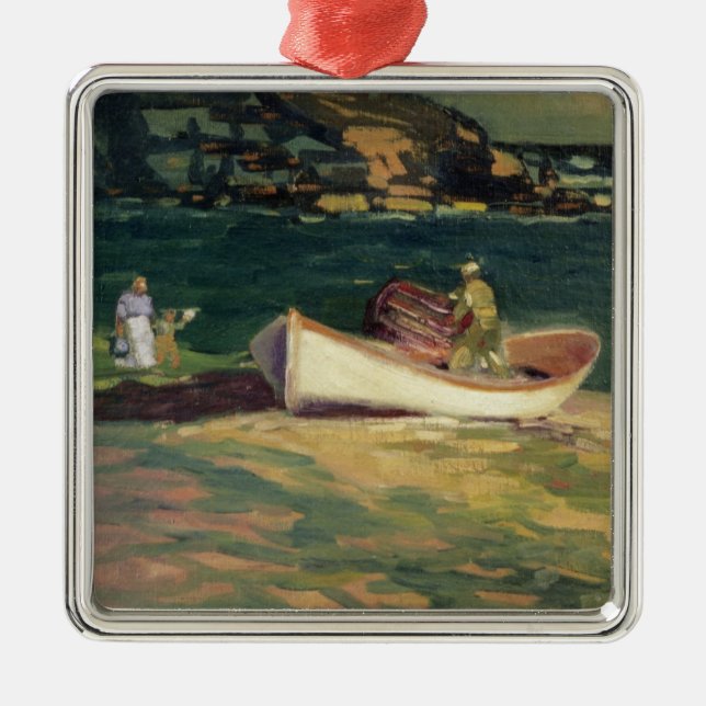 Crab Fisherman in Cape Elizabeth, Maine Metal Ornament (Front)