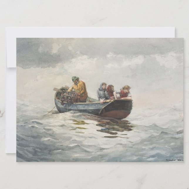 Crab Fishing (by Winslow Homer) Card (Front)