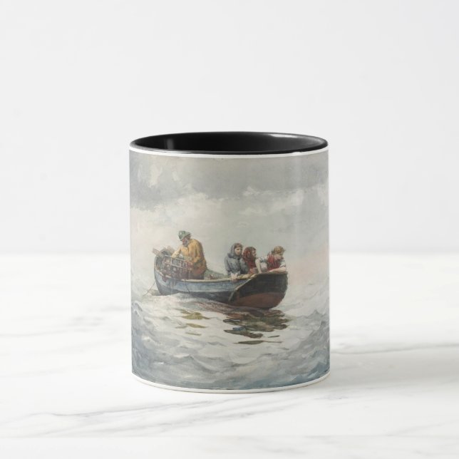 Crab Fishing (by Winslow Homer) Mug (Center)