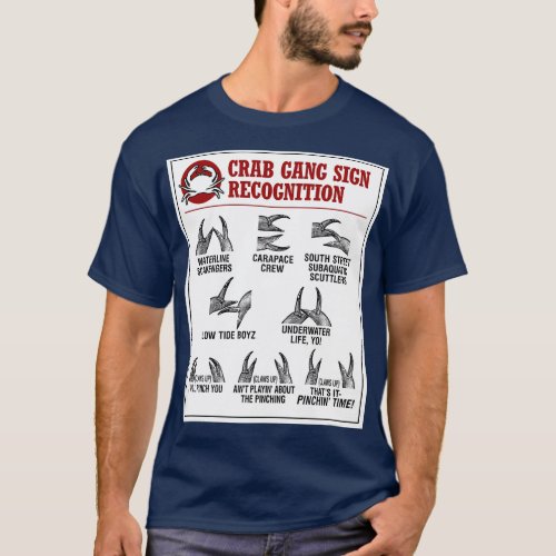 Crab Gang Signs Chart T_Shirt