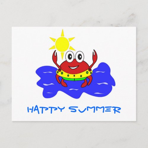 crab happy summer Postcard