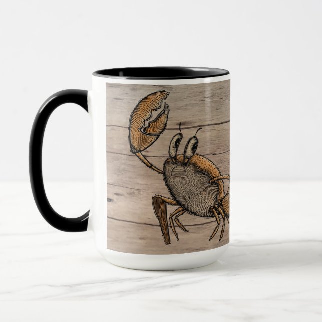 Crab & Hibiscus Mug 15oz (Left)