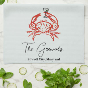 Crab housewarming gift kitchen towel