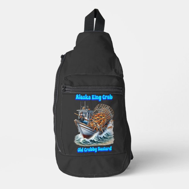 Crab Hunters Voyage Old Crabby Bastard  Sling Bag (Front)