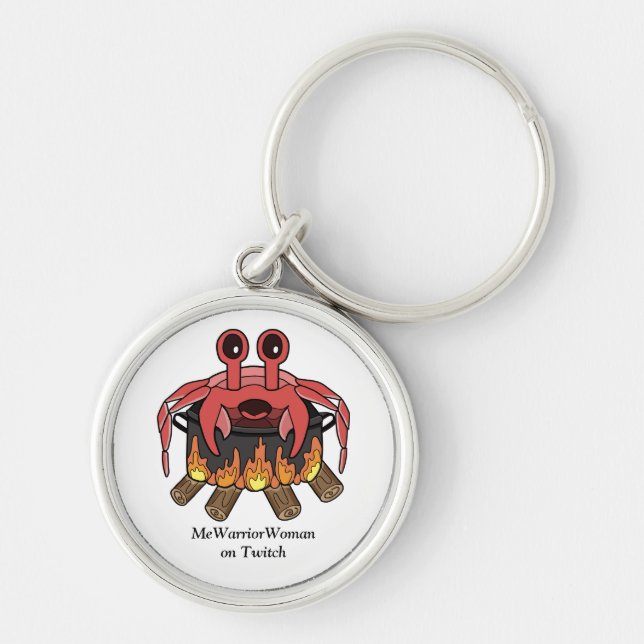 Crab in Pot,  MeWarriorWoman on Twitch Keychain (Front)