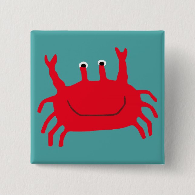 Crab Island Pinback Button (Front)