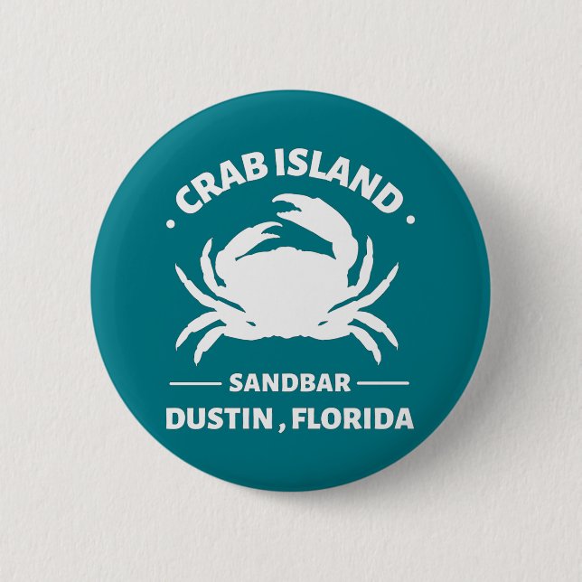 crab island sandbar  Dustin Florida Button (Front)