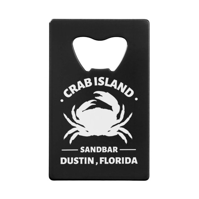 crab island sandbar florida credit card bottle opener (Front)
